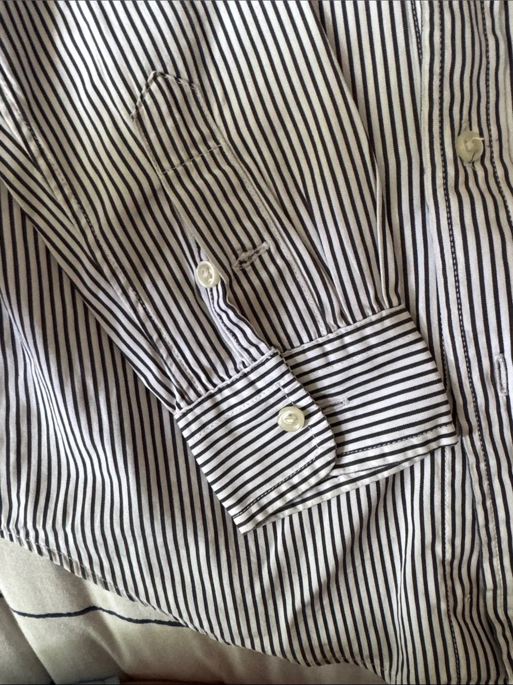 Ralph Lauren Boys Black and White Striped Button-Down Shirt
